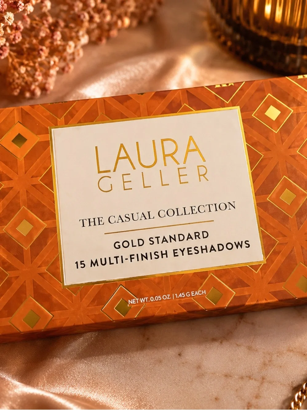 Laura Geller Eyeshadow Palette in Orange & Gold Geometric Design